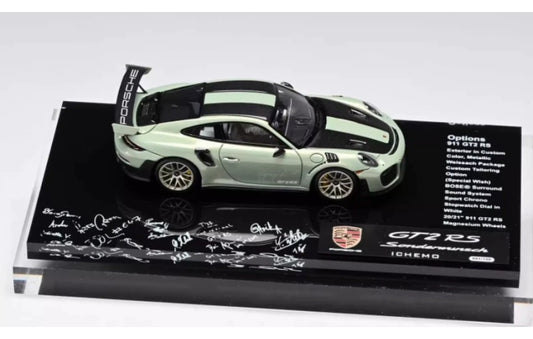 1:64 Porsche 911 GT2RS DMH Shanghai Expo Limited Edition 150PCS ONLY Bamboo Color Resin Model view1