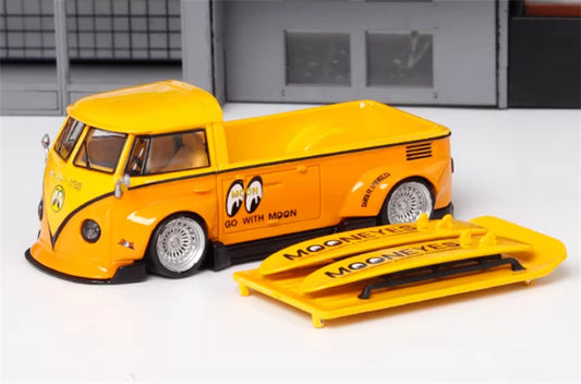 LMLF MODEL Volkswagen T1 Kombi wide body pickup truck with lid Mooneyes 1:64 Truck Pre-built Model view1