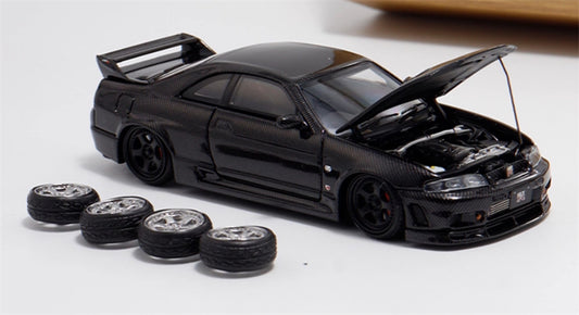 Focal Horizon Nissan GT-R R33 Nismo 400R All Carbon Black Limited Edition 999PCS ONLY 1:64 Car Pre-built Model view2