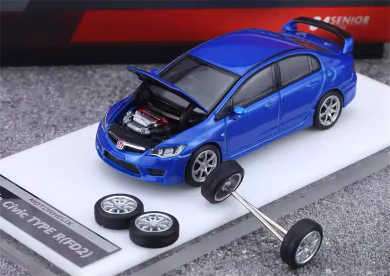 MOTORHELIX The hood can be opened, and a hubcap is included. 1:64 car Pre-built Model view6
