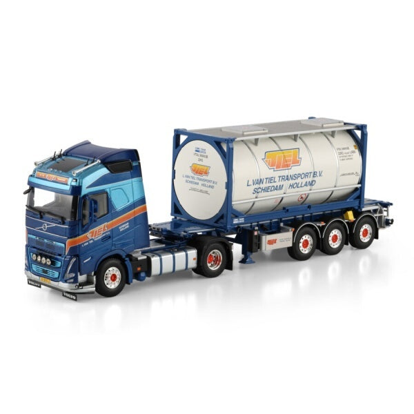 1:50 VOLVO L. VAN TIEL FH5 4X2 30FT 3 AXLE + 20FT TANK CONTAINER WSI   Diecast Model