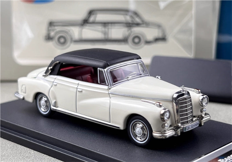 SEEKER Mercedes Benz 300D Adenauer W189 1959 convertible Soft top White 1:64 Car Pre-built Model view11