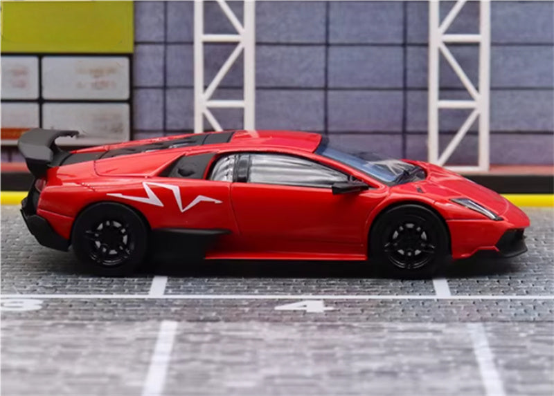 Max well Lamborghini Murcielago LP670-4 SV Red 1:64 Car Pre-built Airliner Model Display view3
