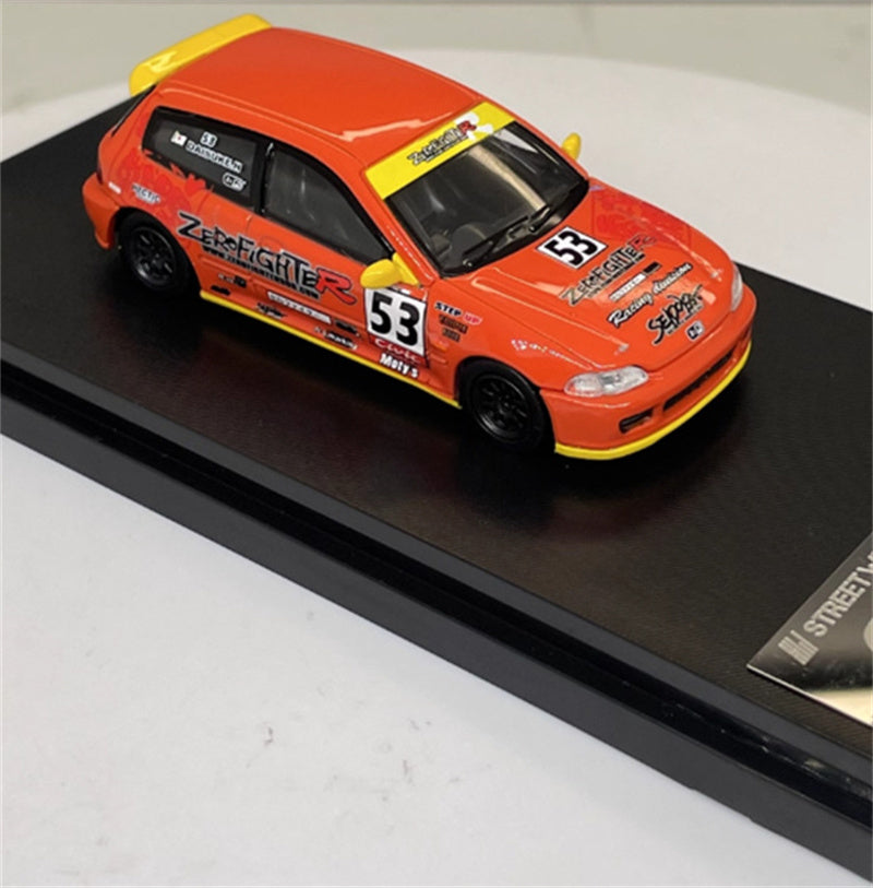 SW Honda Civic EG6 Orange 53# Limited Edition 499PCS ONLY 1:64 Car Pre-built Model view4