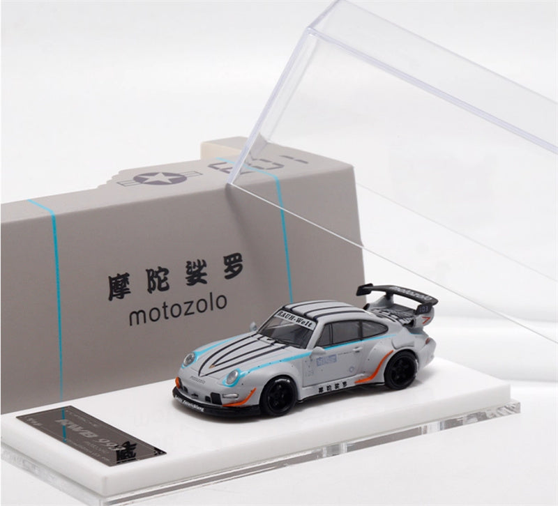 TOP MODELS Porsche RWB 993 Motozolo Battle Grey Limited Edition RAUH - Welt 1:64 Car Pre-built Model view8