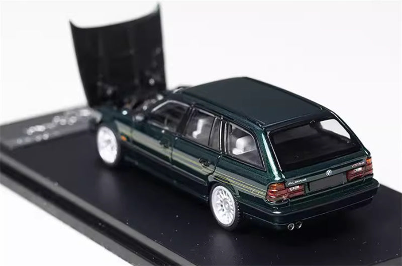 Mortal BMW E34 ALPINA B10 TOURING 5 Series Green Gold Strip Limited Edition 999PCS ONLY 1:64 Car Pre-built Model view2