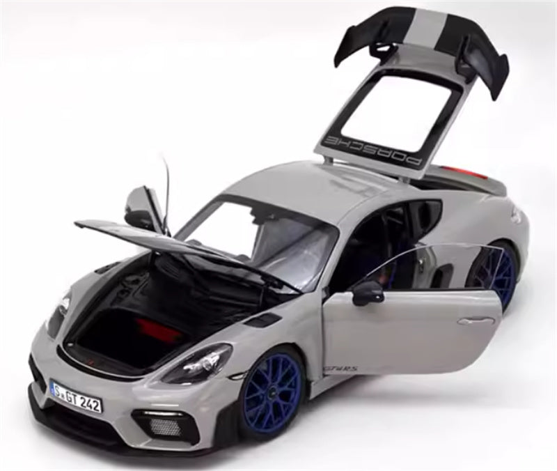 1:18 PORSCHE Cayman GT4 RS  Grey carbon cover  Norev Hard top Tail Wing Edition DIECAST Car Model