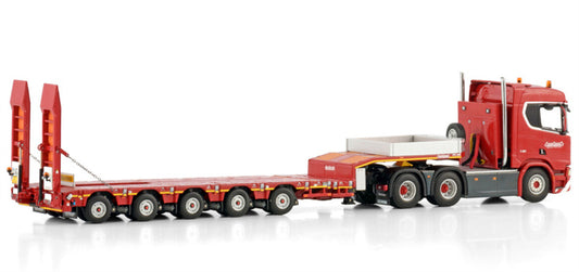 1:50 WSI SCANIA R CR20N 6X4 MANOOVR W/ EXCAVATOR TROUGH 5 AXLE
