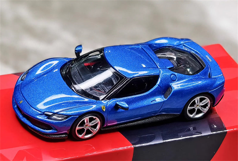 BBR MODELS Ferrari 296 GTB Blue Corsa 1:64 Car Pre-built Model view9