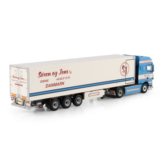 1:50 DAF SOREN OG JENS XF 95 4X2 REEFER TRAILER 3 AXLE WSI   Diecast Model