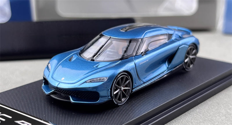 HKM Premium & BriScalemicro Koenigsegg Gemera Transparent Blue 1:64 Car Pre-built Model view1