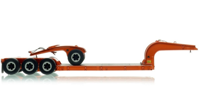 1:50 Talbert  1960s 60-Ton Cableneck Lowbed w/ Single-Axle Dolly Heavy Haul Replicas  Orange Diecast Model