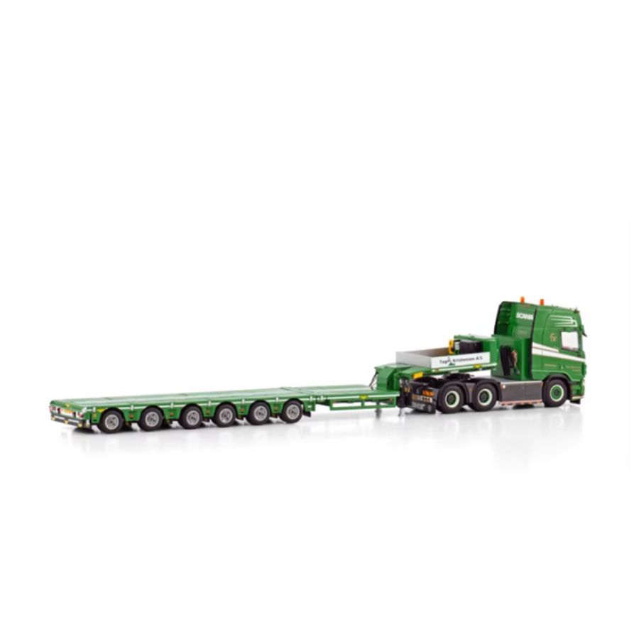 WSI  SCANIA R HIGHLINE CR20H 6X4 BROSHUIS SL 100 TONNER - 6 AXLE TAGE KRISTENSEN 1:50 DIECAST Car