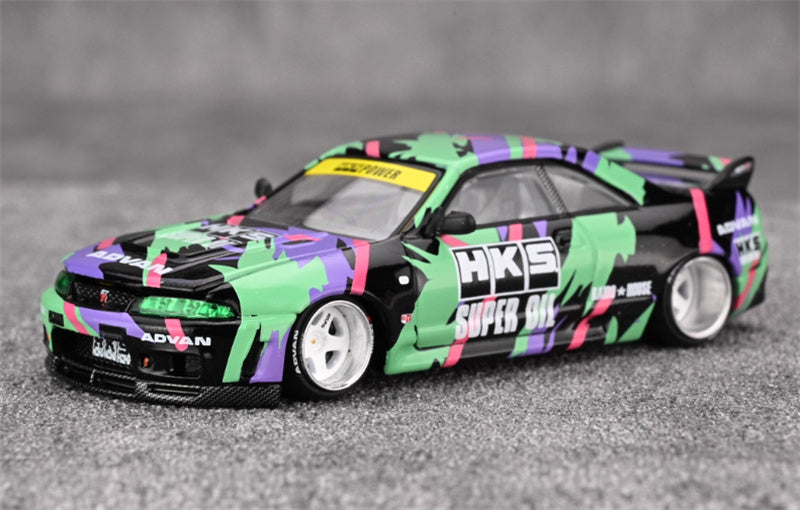 KaidoHouse x MiniGT Nissan Skyline GT-R R33 HKS V1 supercar 1:64 Car Pre-built Model view1