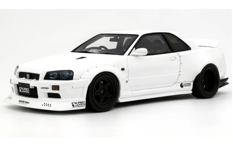 1:18 Nissan Skyline GT-R (BNR34) White OTTO Kit Customized Resin Car Model
