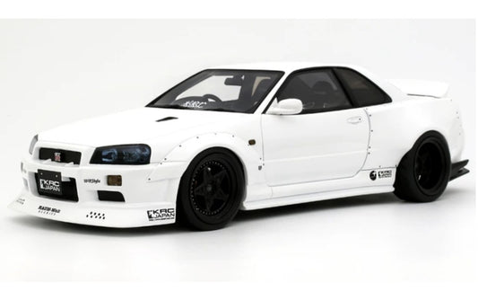 1:18 Nissan Skyline GT-R (BNR34) White OTTO Kit Customized Resin Car Model