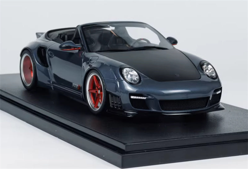 1:18 PORSCHE LB-WORKS 997 2016 Grey - Black Cover  GT SPIRIT Limited Edition Resin Car Model