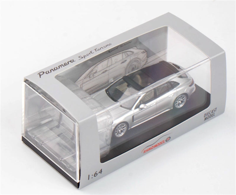 Rhino Model Porsche Panamera Hunting Edition Limited Edition 699PCS ONLY Silver - Comes with luggage 1:64 Car Pre-built Model view9