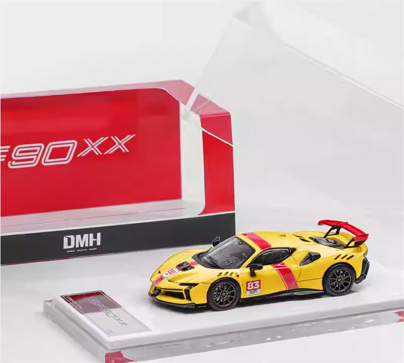DMH Ferrari SF90 XX Spider Prancing Horse supercar Yellow 83 # - Hardtop Limited Edition 999PCS ONLY 1:64 Car Pre-built Airliner Model Display view8