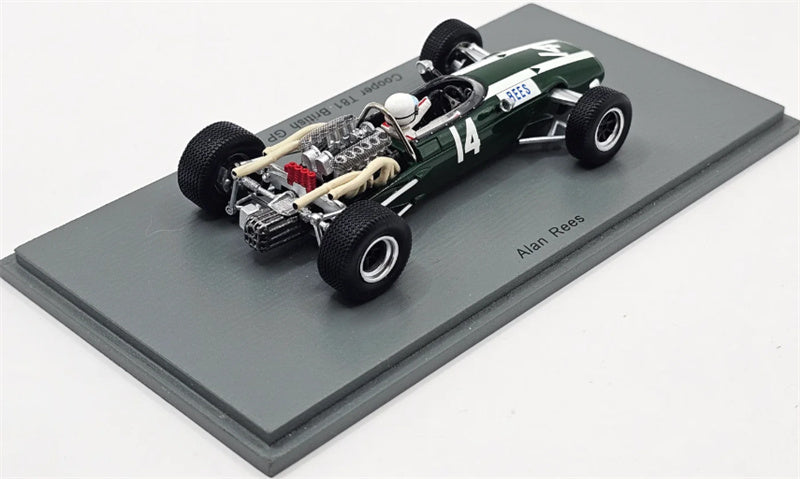 Spark Cooper T81 #14 British GP 1967 Alan Rees Green 1:43 Car Pre-built Model view2