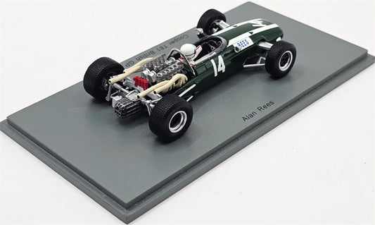 Spark Cooper T81 #14 British GP 1967 Alan Rees Green 1:43 Car Pre-built Model view2