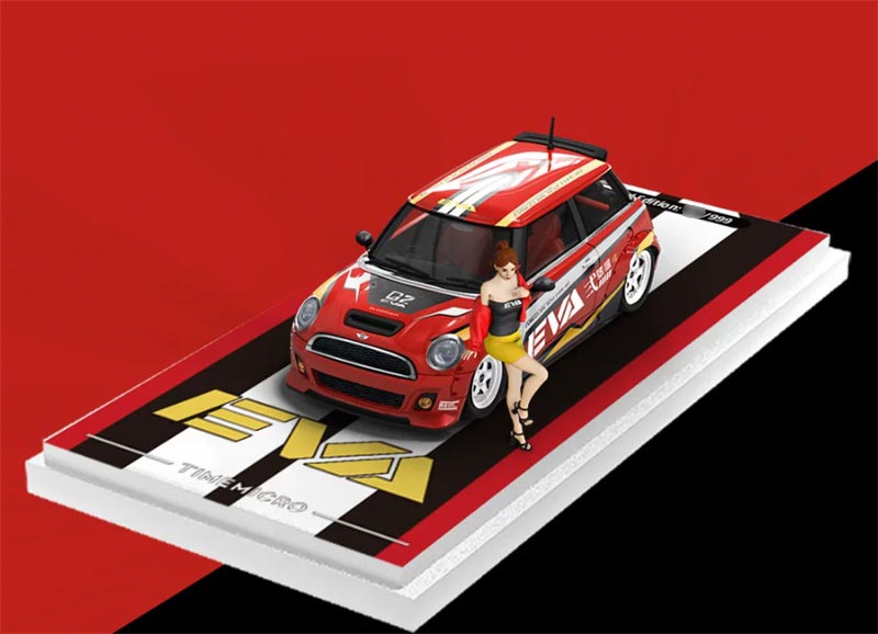 1:64 MINI Cooper red EVA Machine No.2 TIMEMICRO w/ figure Limited Edition 999PCS ONLY DIECAST Civil Car Model