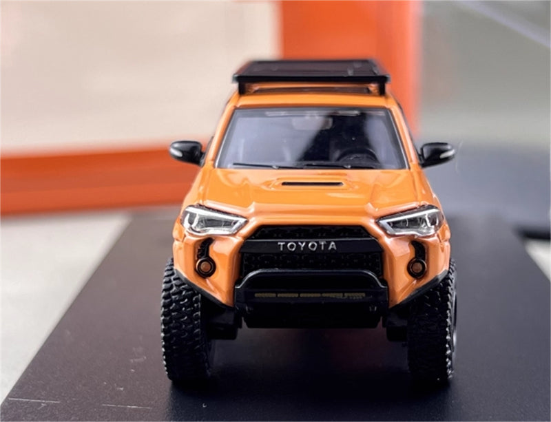 GCD Toyota 4Runner TRD PRO Overland SUV Modified Version Orange w/ 18 Parts LHD 1:64 Car Pre-built Model view7