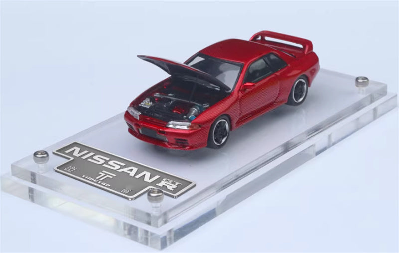 TIME TOP Nissan GTR All Carbon Edition Metal Red - Gift Box Edition Limited Edition 999PCS ONLY 1:64 Car Pre-built Model view1