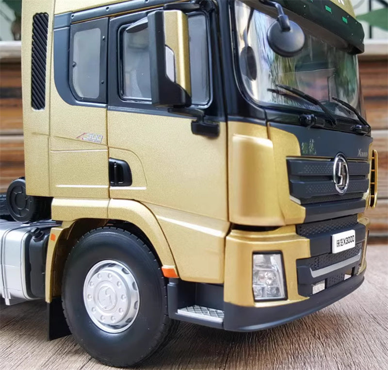 SHACMAN Delong X3000 WP13 Tractor trailer golden Spare Tire Edition 1:24 Truck Pre-built Model