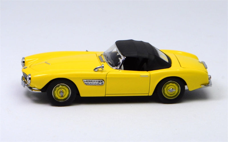 GFCC BMW 507 Roadster Retro Car 1957 Yellow Convertible Softtop 1:64 car Pre-built Model view3