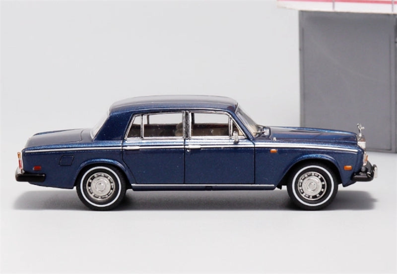 GFCC 1979 Rolls Royce Silver Shadow II Luxury Classic Blue Gold Limited Edition 499PCS ONLY 1:64 car Pre-built Model view3