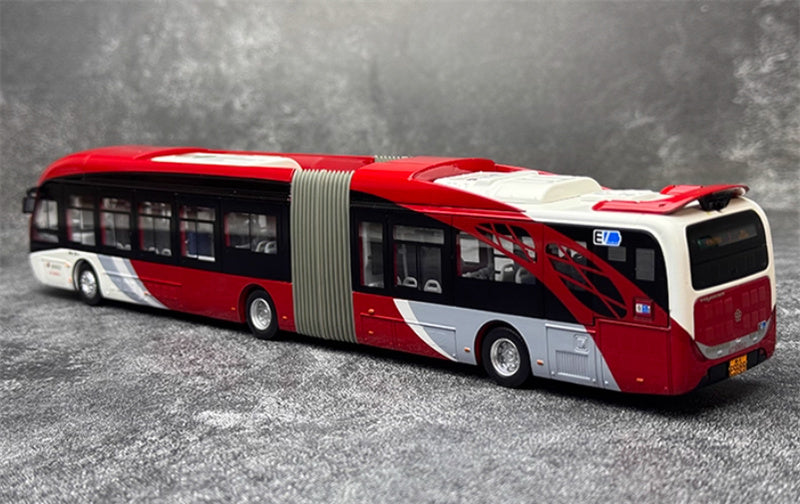 Beijing Public Transport Xiaohongyu 1 Road Yinlong articulated bus New Pioneer Edition 1:64 Bus Pre-built Model view5
