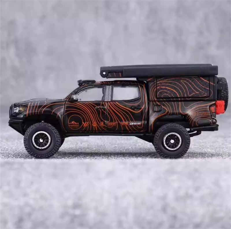 GCD TOYOTA Tacoma Camper Off-Road SUV Black LHD 1:64 Truck Pre-built Model view2