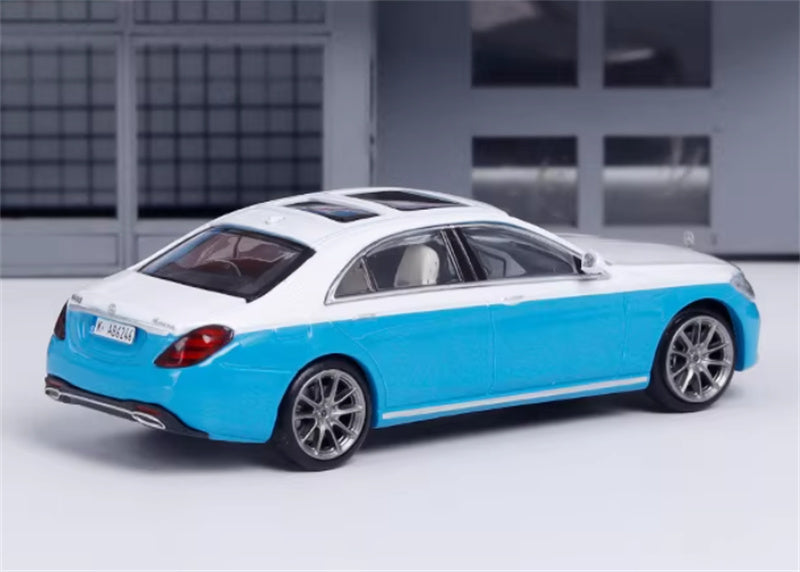 Master Mercedes Benz S-Class S450 W222 White blue dual color 1:64 Car Pre-built Airliner Model Display view5
