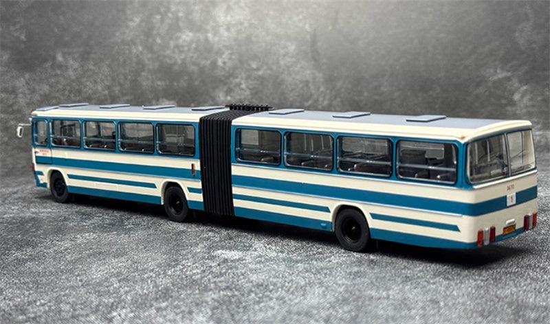 Beijing Public Transport Jinghua BK670 Yellow River Grand Passage 1 Road articulated bus lake blue 1:64 Bus Pre-built Model view3