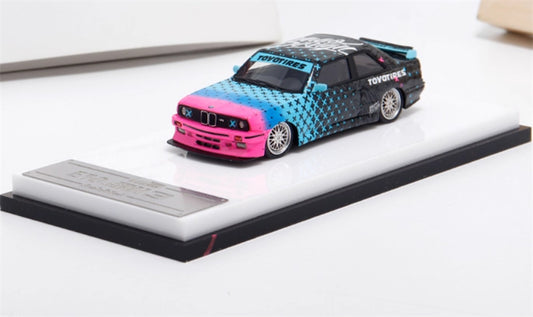 ScaleMini BMW M3 first generation E30 low slung sports car Electric pink black coating Limited Edition 499PCS ONLY 1:64 Car Pre-built Model view1