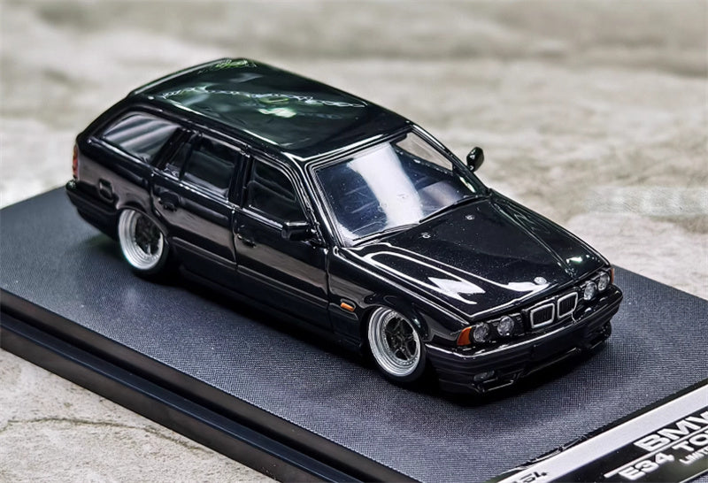 Mortal BMW E34 TOURING 5 Series Pearl Black Lowered Version Limited Edition 799PCS ONLY 1:64 Car Pre-built Model view5