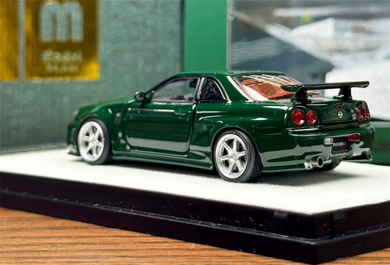 1:64 Nissan GTR R34 Nismo Z-Tune  UK Green PGM x onemodel Standard Edition Limited Edition 999PCS ONLY DIECAST Model