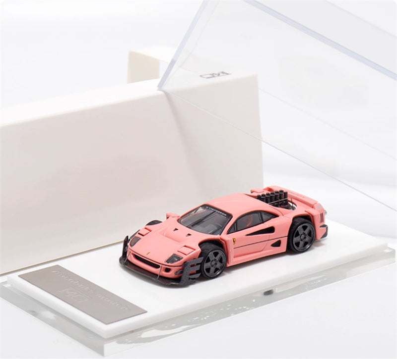 Autobots Models Ferrari F40 Yasid sports car Explosive redesign pink 1:64 Car Pre-built Model view8