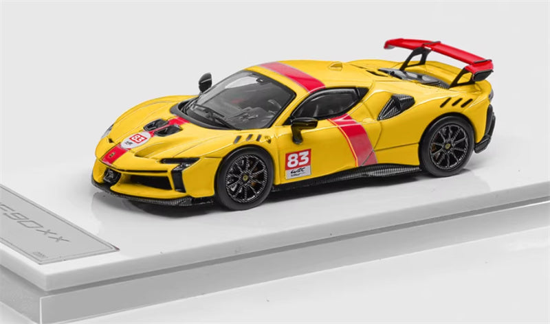 DMH Ferrari SF90 XX Spider Prancing Horse supercar Yellow 83 # - Hardtop Limited Edition 999PCS ONLY 1:64 Car Pre-built Airliner Model Display view1