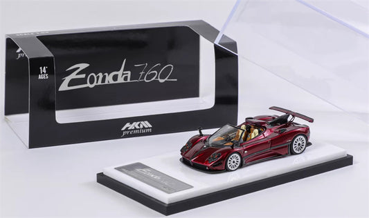 HKM Premium Pagani Zongta 760 Convertible Ruby Red Limited Edition 999PCS ONLY 1:64 Car Pre-built Model view1