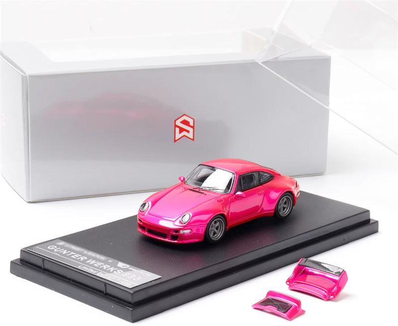 SW Porsche Gunther Werks 993 Electric Pink Hard Top Limited Edition 499PCS ONLY 1:64 car Pre-built Model view6