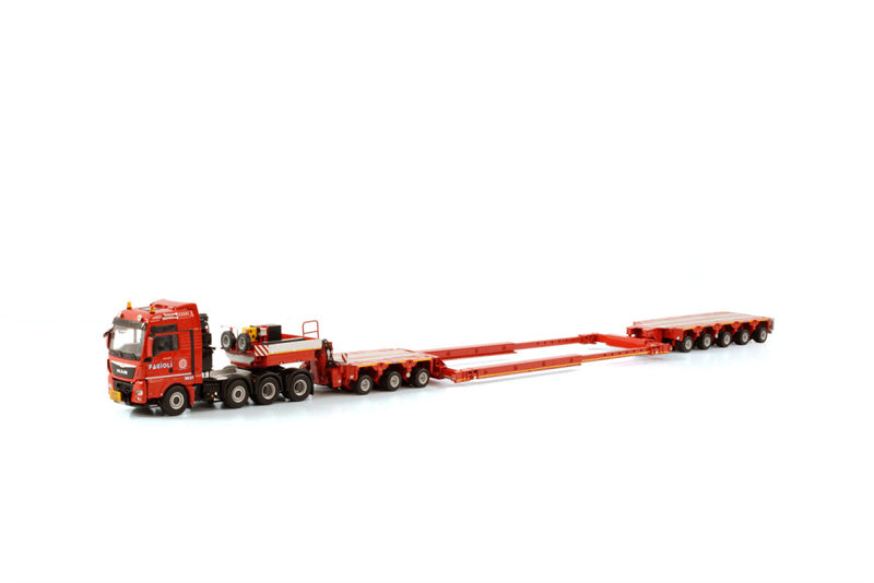 WSI MAN TGX XXL 8X4 INTER COMBI SCHEUERLE SET FAGIOLI 1/50 DIECAST Truck Lorry