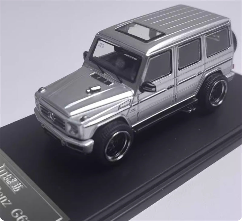 LeManFang Mercedes Benz G63 spare tire modification Limited Edition 499PCS ONLY silver 1:64 Truck Pre-built Model view1