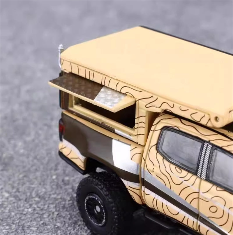 GCD TOYOTA Tacoma Camper Off-Road SUV sandy yellow LHD 1:64 Truck Pre-built Model view5