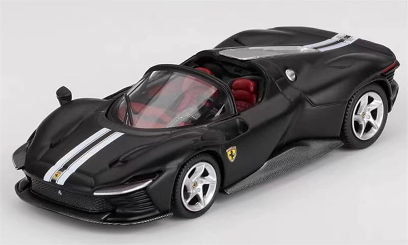 BBR MODELS Ferrari Daytona SP3 convertible Matte Black 1:64 Car Pre-built Model view1