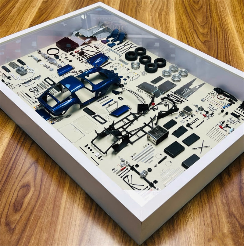 CMC Ferrari 250gto Parts display version frame picture frame blue 1:18 Car Pre-built Model view2