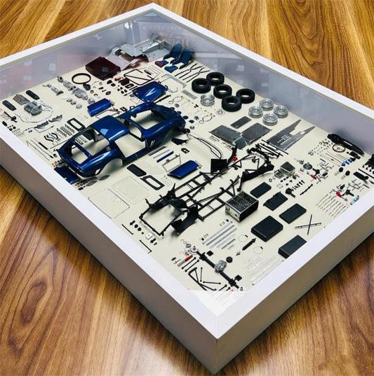 CMC Ferrari 250gto Parts display version frame picture frame blue 1:18 Car Pre-built Model view2
