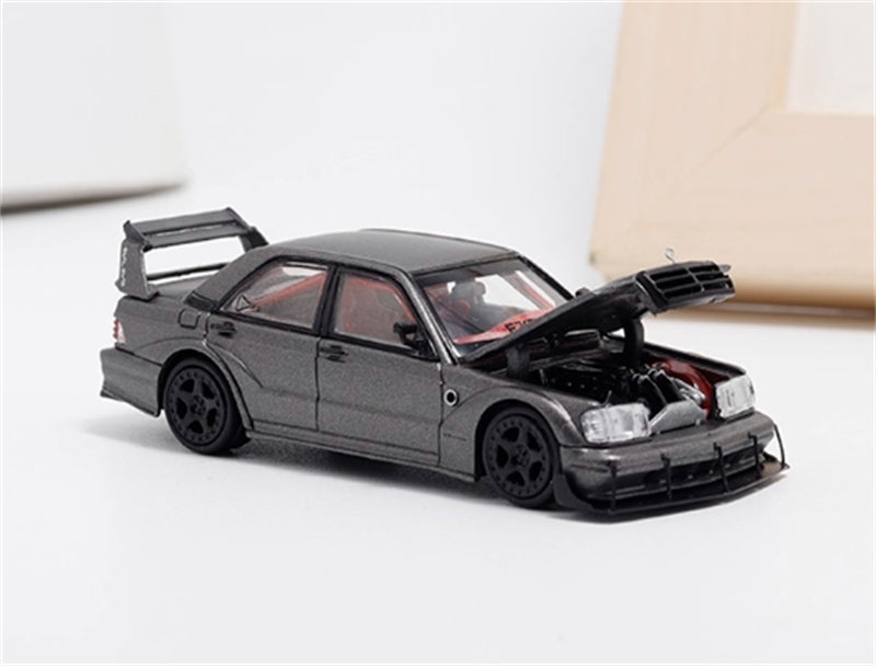 1:64 Mercedes Benz 190E EVO III W201 Metallic Grey Rhino Model DIECAST Model