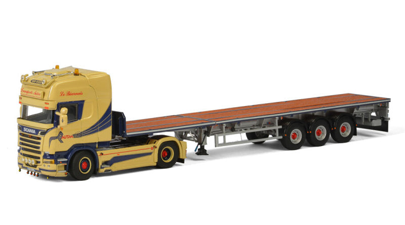 WSI SCANIA STREAMLINE TOPLINE 4x2 FLAT BED TRAILER - 3 AXLE Autaa 1:50 Truck Pre-built Model